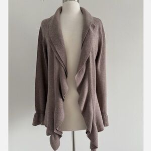 Marisa Christina Soft Brown Ruffled Cardigan